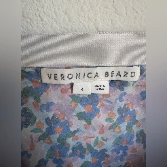 Veronica Beard Spencer Floral Silk Chiffon Ruched Tiered Mini Skirt Size 4 - Picture 8 of 11
